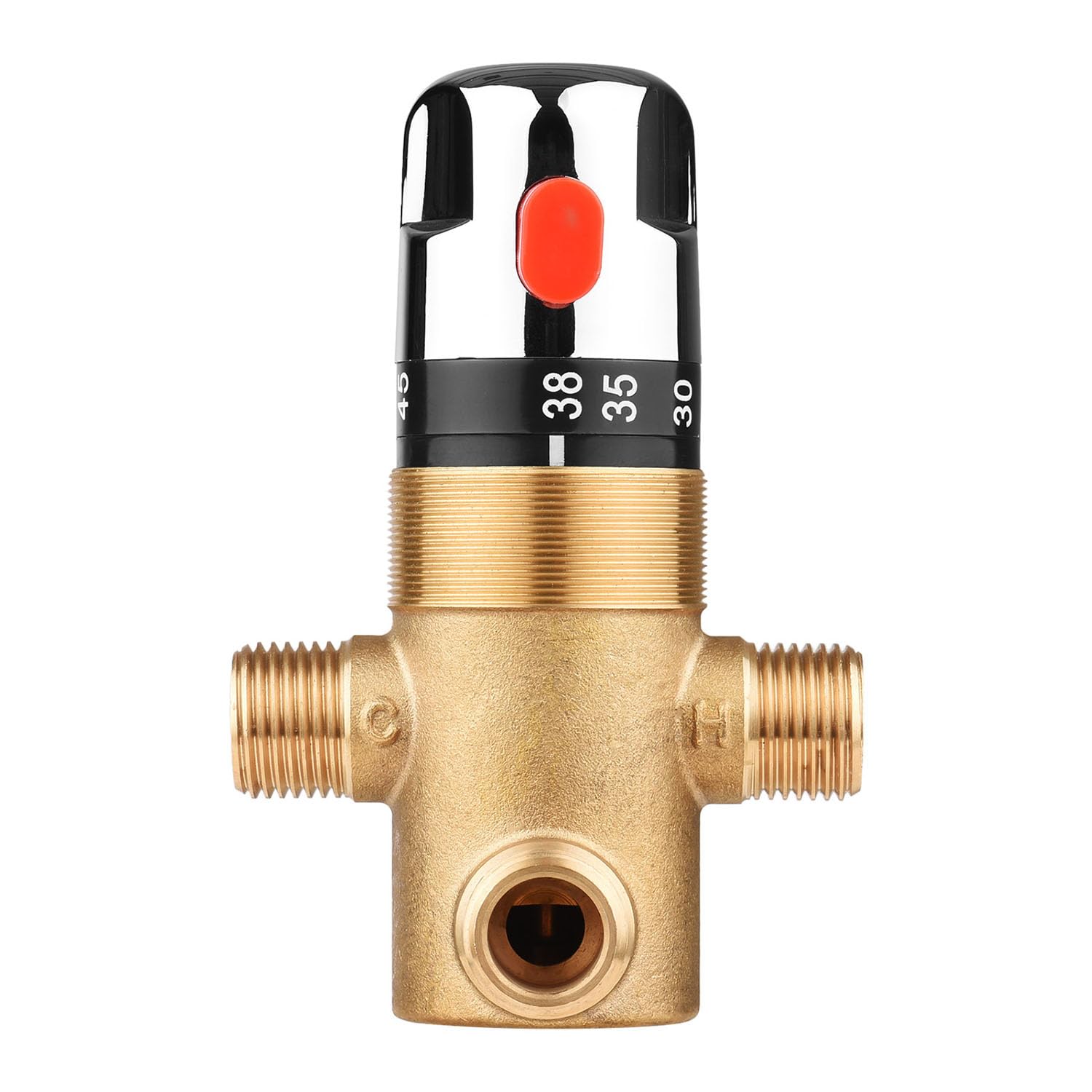 Válvula termostática de control de temperatura, mezcla de agua fría y caliente, mezclador de latón, desviador de tres vías para sistema de calefacción solar, tubería, bañera, cocina, uso doméstico