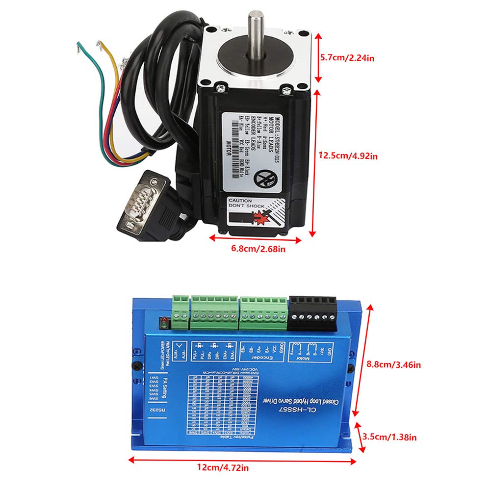 TOPINCN 57 Set di Servomotori Passo-passo Ibridi con Funzione di Circuito Chiuso Integrata per un Controllo del Movimento di Precisione, DC24-50V