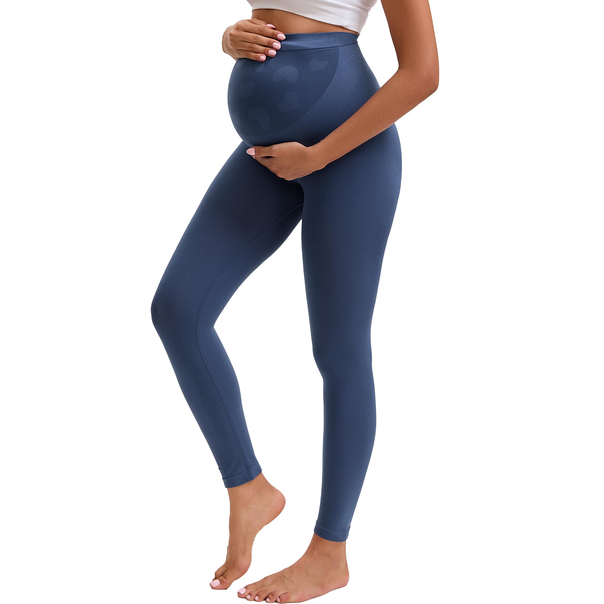 INNERSY Schwangerschaftsleggings Überbauch Umstandsleggings Hohe Taille Umstandshose Lang für Yoga