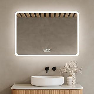 Comprar Bayt Espejo de baño con Luz 75 x 52 cm - Espejo con Luces 3 Modos LED - Interruptor Táctil - Anti Condensación
