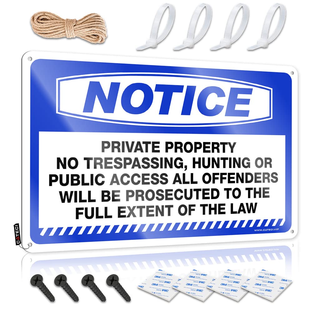 Bar For Man Cave Notice Private Property No Trespassing, Hunting Tin Sign Tin Metal Decor Bar For Man Cave