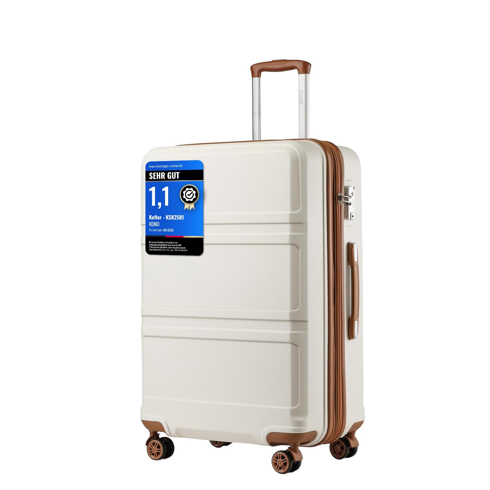 KONO Koffer Hartschalenkoffer, ABS+PC Trolley mit TSA Schloss, 360° Leisen Rollen,Klein/Mittelgroß/Groß/Großer Reisekoffer für Langreisen-und Kurz,S/M/L/XL/XXL