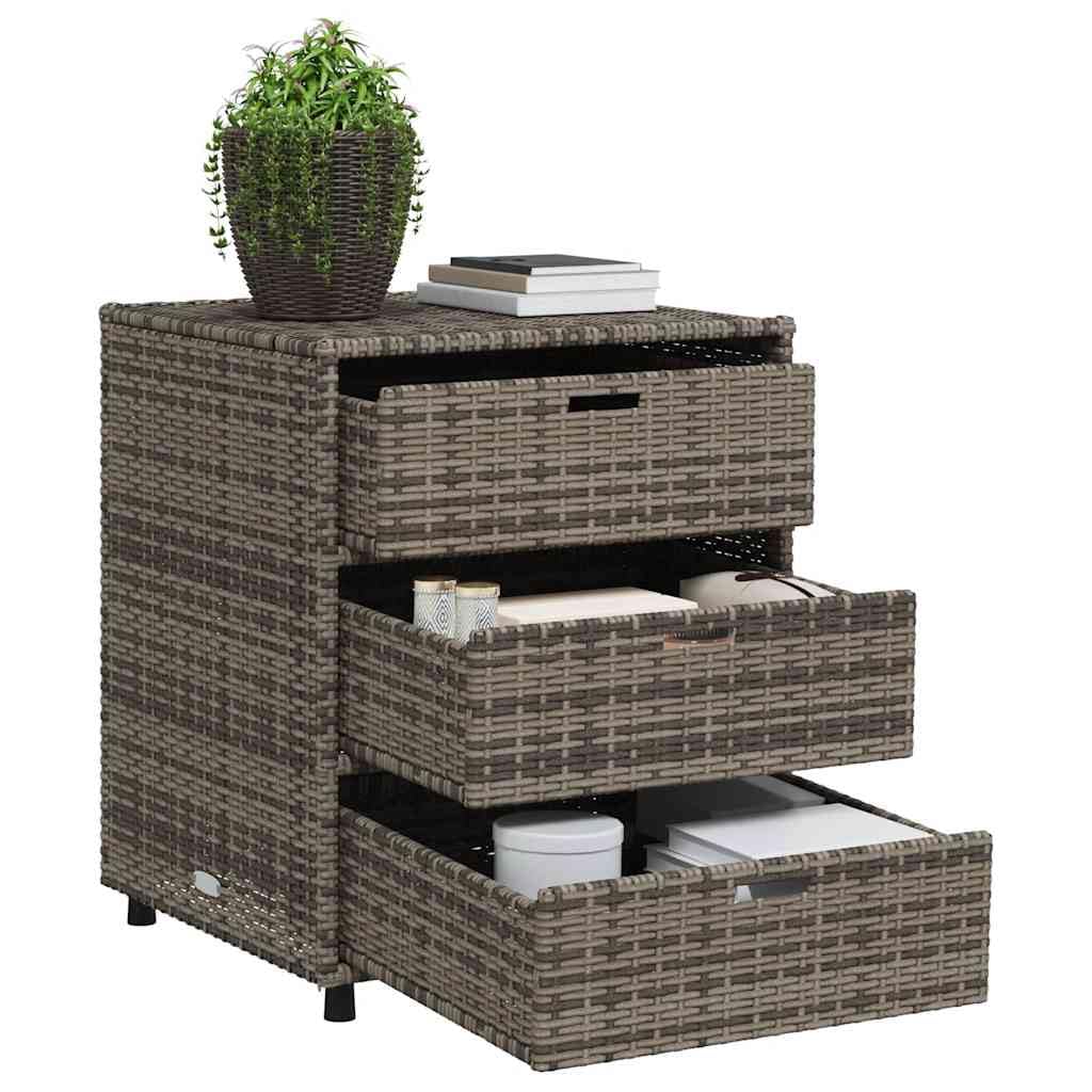 Armoire de jardin grise 55 x 59 x 69 cm en rotin synthétique