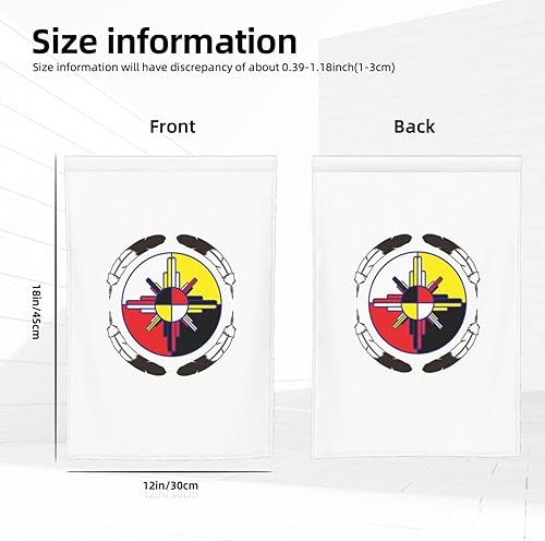 Miniatura 6 de Bandera de jardín de rueda de medicina nativa americana, bandera estándar de 12 x 18 pulgadas para patio al aire libre, granja, porche, patio,