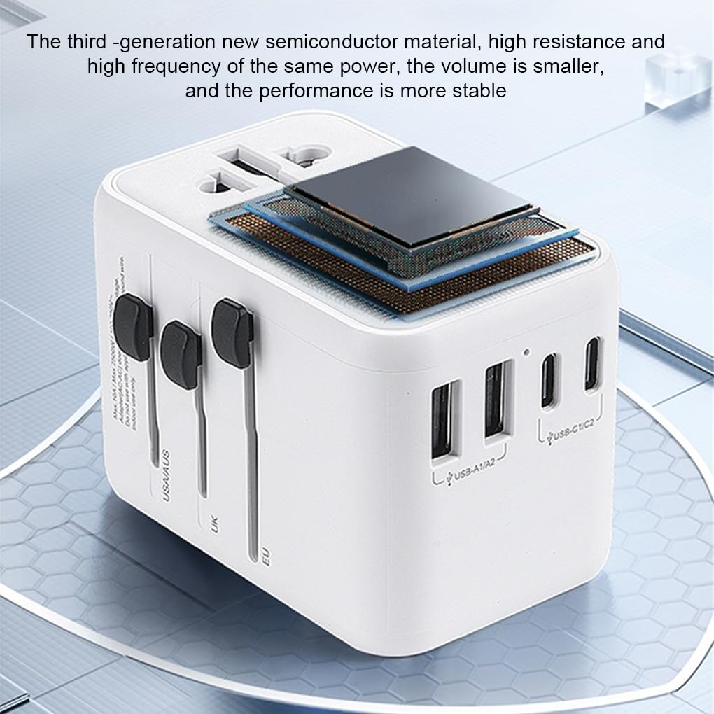 Der kompakte und leichte Reiseadapter für alle Geräte ist ein universeller Reiseadapter für USB Geräte, 28W weiß