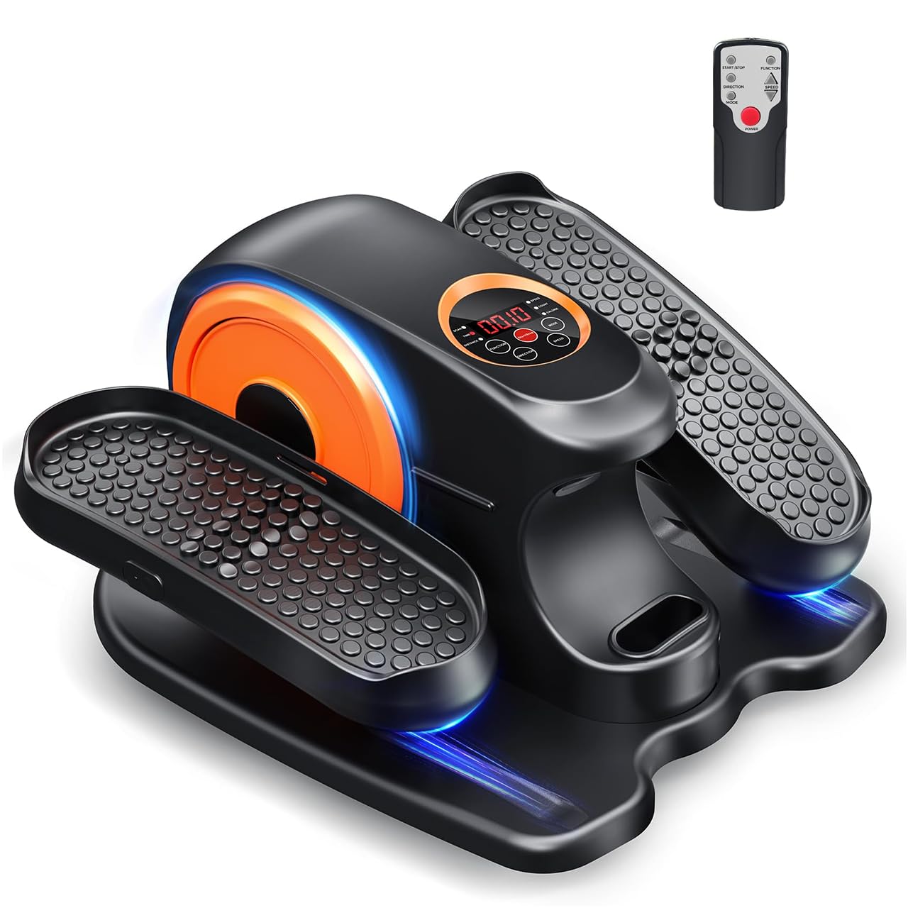 GUGTTR Under Desk Elliptical Machine, 2-in-1 Electric Leg Exerciser for Seniors, Quiet & Compact Pedal Exerciser with Remote, 12 Speed Elliptical Exercise Machine for Home Office