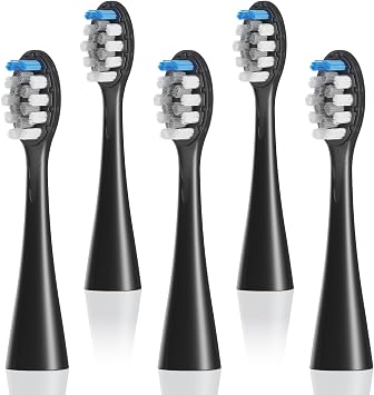 5Pcs ET121 Toothbrush Replacement Brush for Sonic Electric Toothbrush ET110 Black