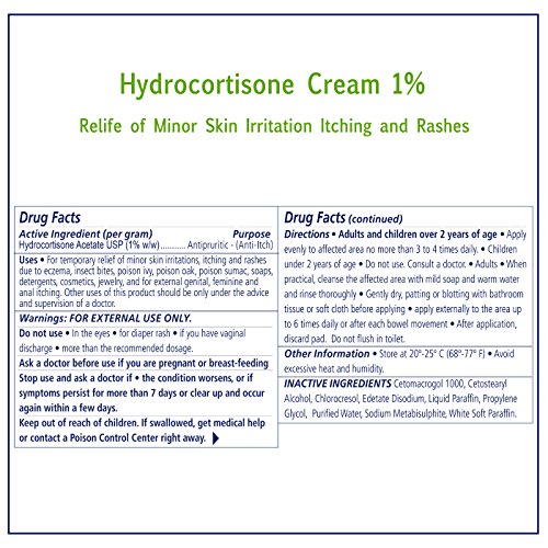 Hydrocortisone Cream 1% Anti Itch Max Strength Ointment Cortisone by Sion Medical. for Skin Irritation, Rash Relief, Eczema, Psoriasis. Large Pack 0.031oz (0.9g) 144 per Box Anti itching Packets