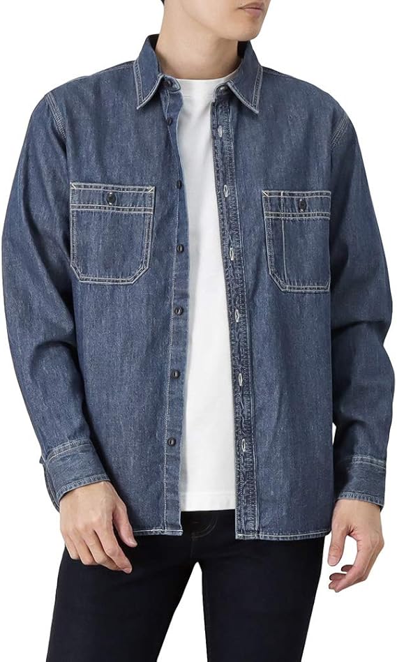 Amazon デニムシャツ ワークシャツ 長袖シャツ メンズ Navy Jeans デニムワークシャツ 中濃色 濃色 Njt S M003 中濃 M シャツ 通販 Amazon デニムシャツ ワークシャツ 長袖シャツ メンズ Navy Jeans デニムワークシャツ 中濃色 濃色 Njt S M003 中濃 M シャツ 通販