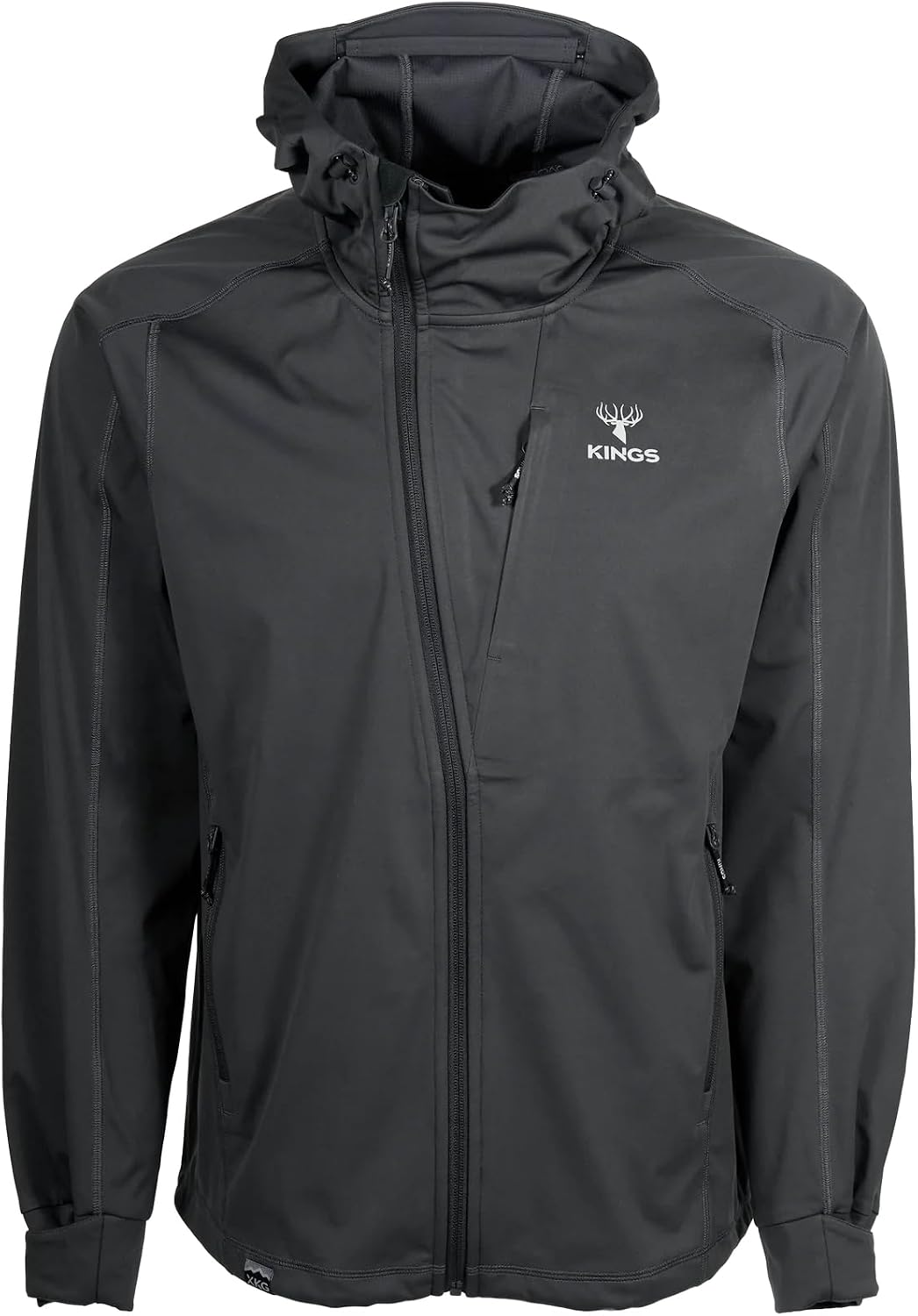 King's Camo XKG Tracker Soft Shell Jacket | Lightweight & Windproof | Hunting, Hiking & Fishing Gear | Charcoal, 3X-Large