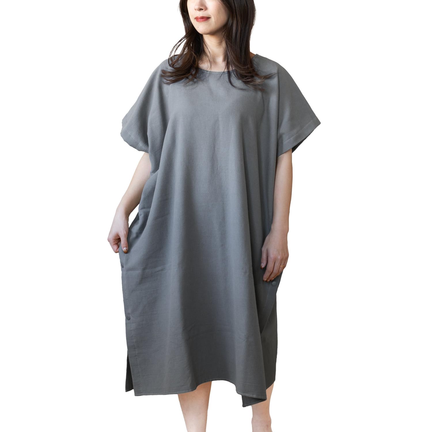 OruTa (oruTa) Wearable Towel Bath Towel for Adults, Absorbent and Quick-Drying, Wrap Towel, Prevents Cooling After Bath, Gauze Touch, 100% Cotton, for Parenting Moms, Post-Bath (Charcoal) | Bath Poncho, Bath Towel, Parenting Moms, Bathtime One, Room Wear charcoal 綿