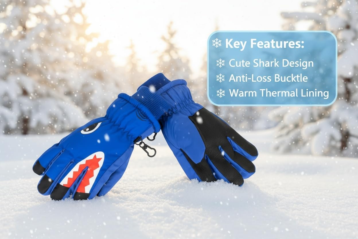 Winter Ski Gloves for Boys Girls 8-15 Years -Kids Windproof Fleece Lined Snow Gloves for Cold Weather - Image 5