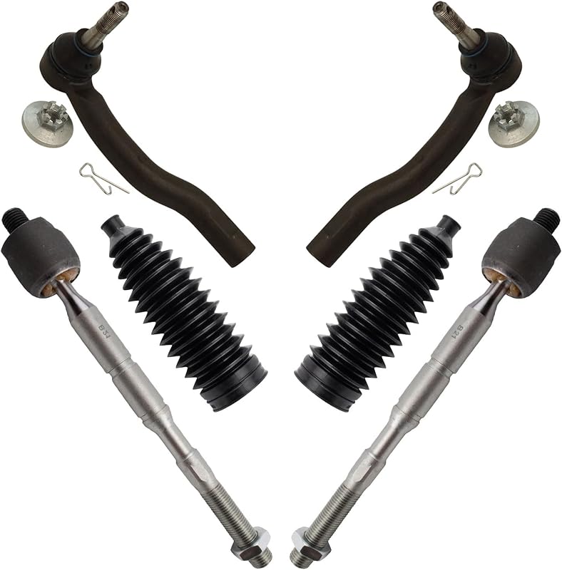 Kit de direção TRQ com barras axiais, terminais e coifas da caixa de direção para Lexus CT200h e Toyota Prius – 6 peças