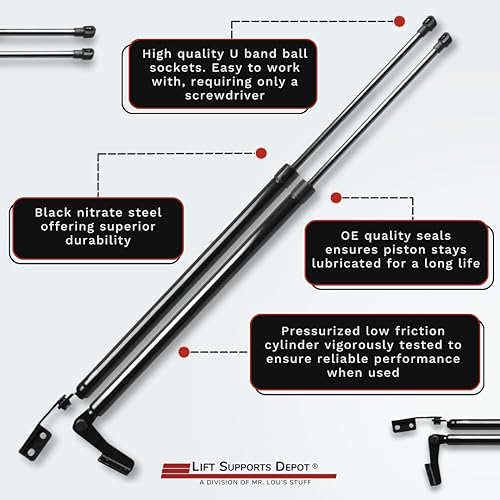 Miniatura 4 de Lift Supports Depot Cantidad (2) Compatible con Nissan Rogue 2014 a 2020 Liftgate Lift Soportes sin puerta eléctrica. (No es compatible con Select &