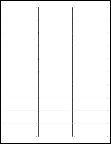 Premium Label Supply Etiquetas adhesivas de dirección blancas, 2.625 x 1 pulgada, compatibles con láserinyección de tinta, (30 etiquetashoja), 25