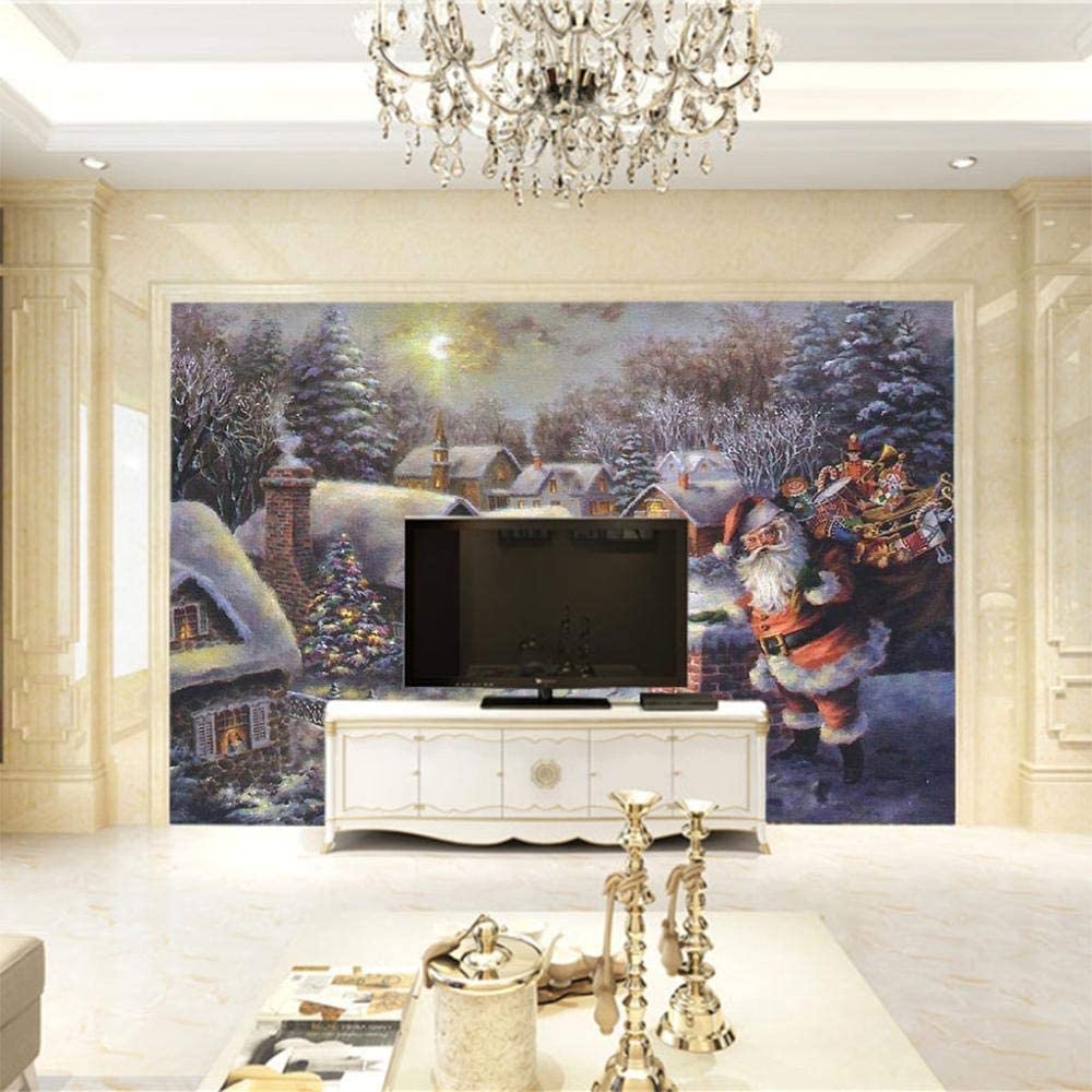 Nordic Tv Hintergrund Tapete Winter-Weihnachts-Iglu Tapete Wohnzimmer Schlafzimmer 3D Dekoratives Wandbild Film Wandverkleidung 3D Tapeten Tapetenkleister Wohnzimmer Kleister Die Wand 200(B)x150(H) cm