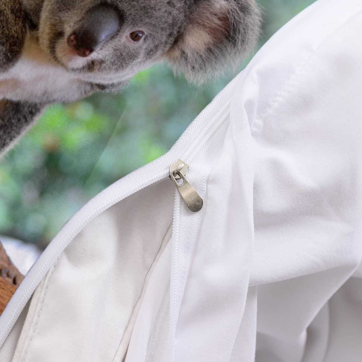 Donkerblauw Koala dubbel dekbedovertrek dierenprint beddengoed dubbele beddengoedset 110 g/m² microvezel zacht dekbedovertrek en 2 kussenslopen 47 x 59 cm dekbedovertrekken met ritssluiting voor