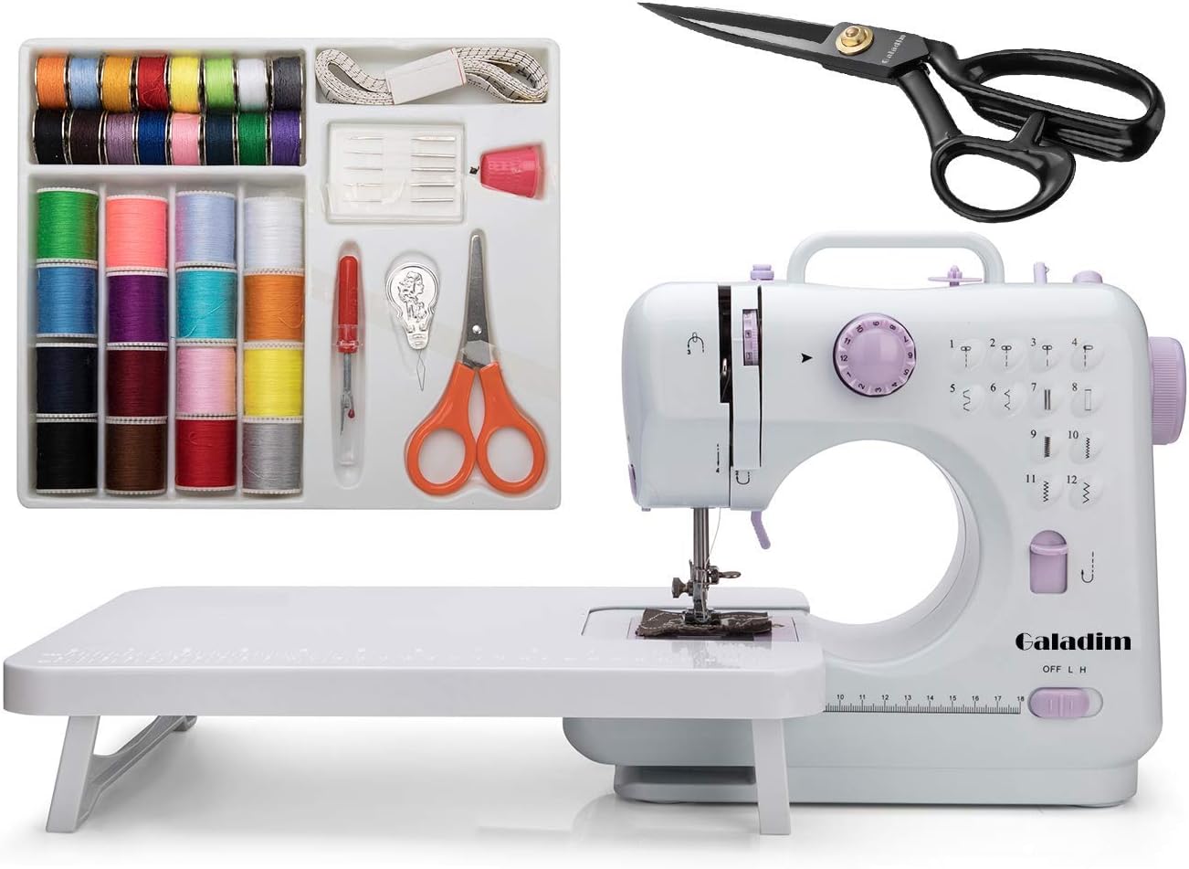 Sewing Machine by Galadim 12 Stitches, 2 Speeds, LED Kuwait Ubuy
