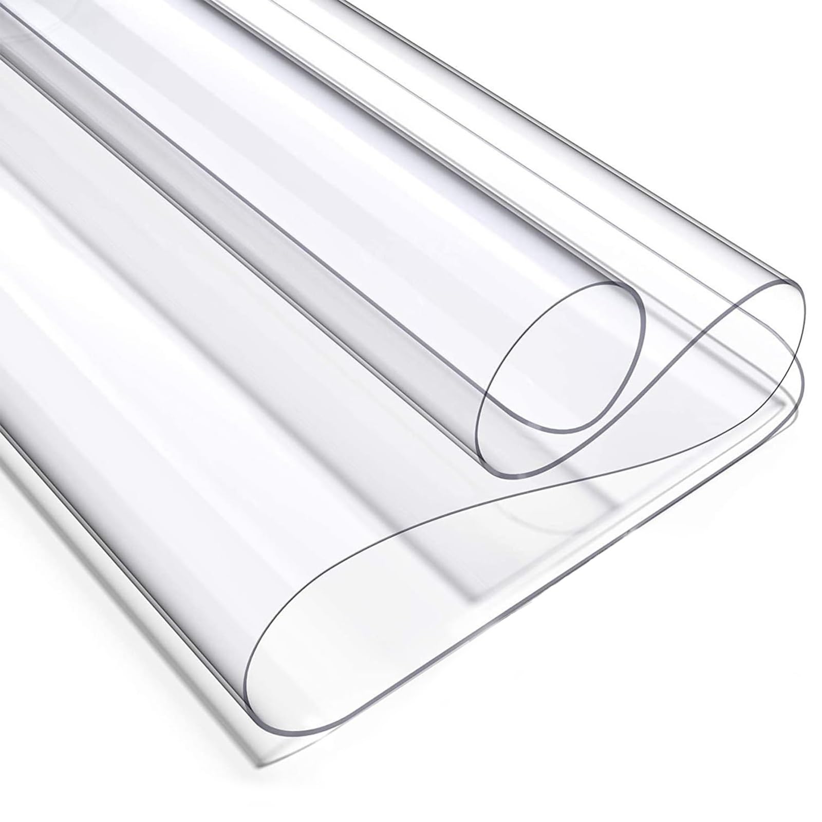 Clear Table Cover Protector 30~240cm, Plastic Table Cover 2mm Thick, PVC Clear Table Protector, Rectangular Vinyl Desk Pad for Kitchen, Dresser, Writing Desk and Dining Room Table(160cm x 180cm)