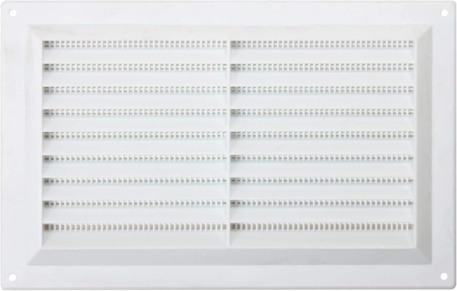 Map Plastic Louvre Air Vent with Flyscreen 9" x 6" (229mm x 150mm), Double Brick Grille Cover, White