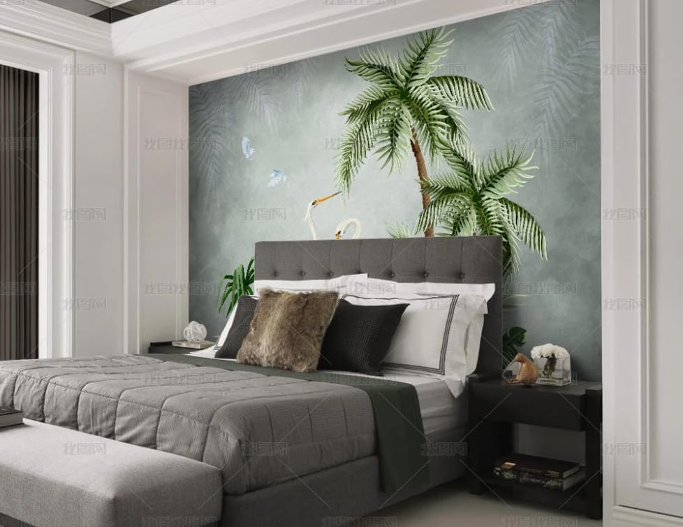 Papier peint intissé fleurs et oiseaux poster géant mural salon et chambre 200x140 cm