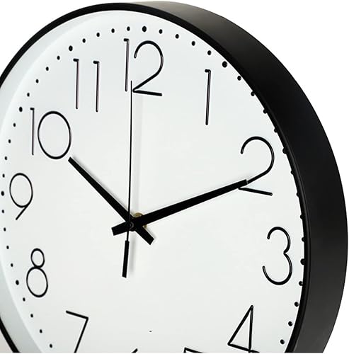 Miniatura 3 de Mumusuki Reloj de pared, silencioso reloj redondo de 8 pulgadas con números fáciles de leer, reloj de pared de vidrio transmisor de luz que no hace