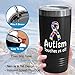 Flairy Land Autism Awareness Day Tumbler 20oz Black -Autism Touches Us All - Acceptance Autistic Child Fighter Mom Speech Therapist Superpower Kid
