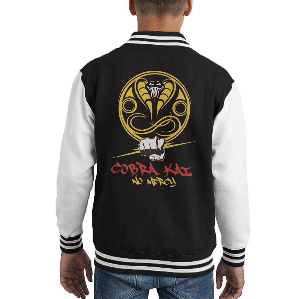 Cloud City 7 Cobra Kai No Mercy Kid's Varsity Jacket Black/White