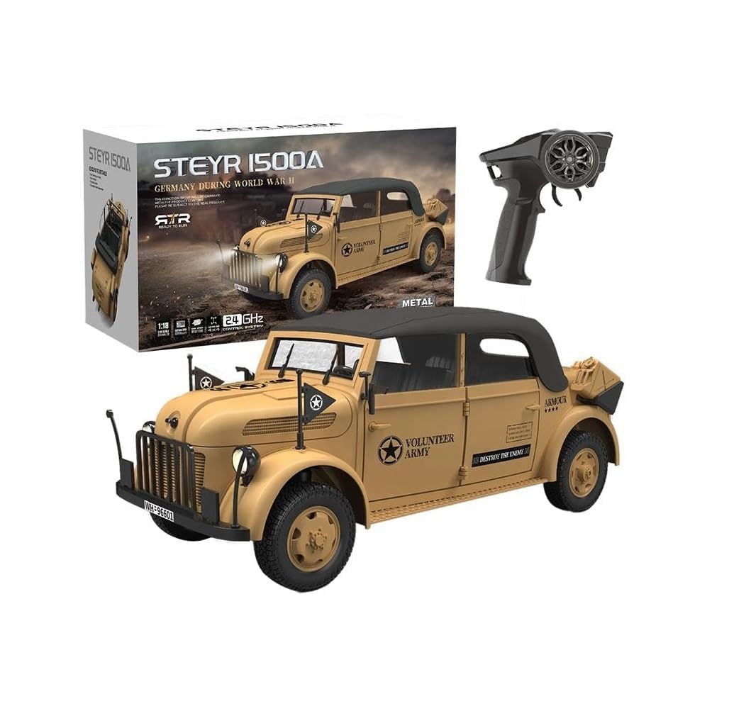 TOYDXXA RC car 2.4GHz 1/18 German Steyr 1500A Command car 4WD