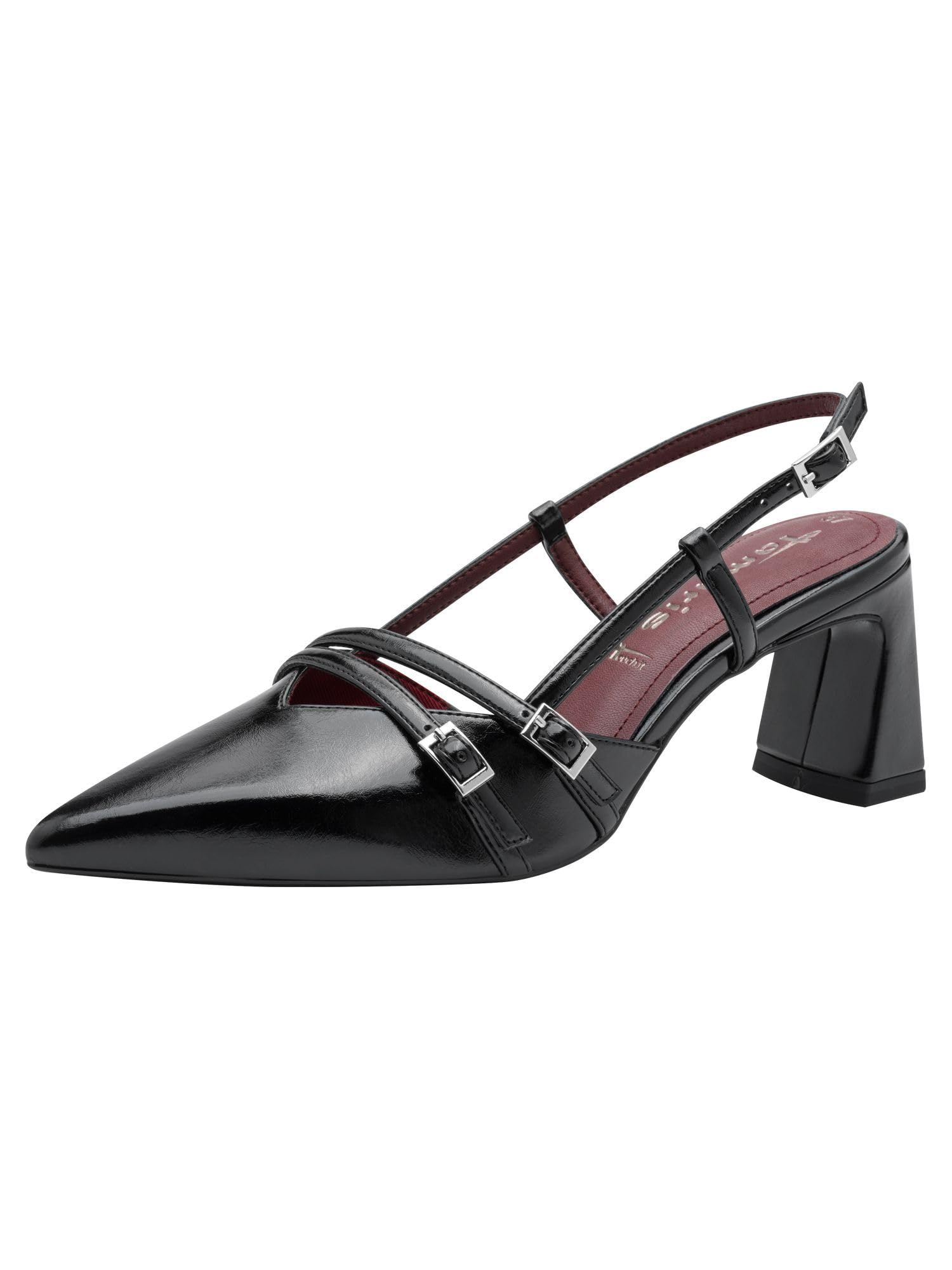 Tamaris Escarpin à bride arrière pour femme avec talon bloc noir 39 EU