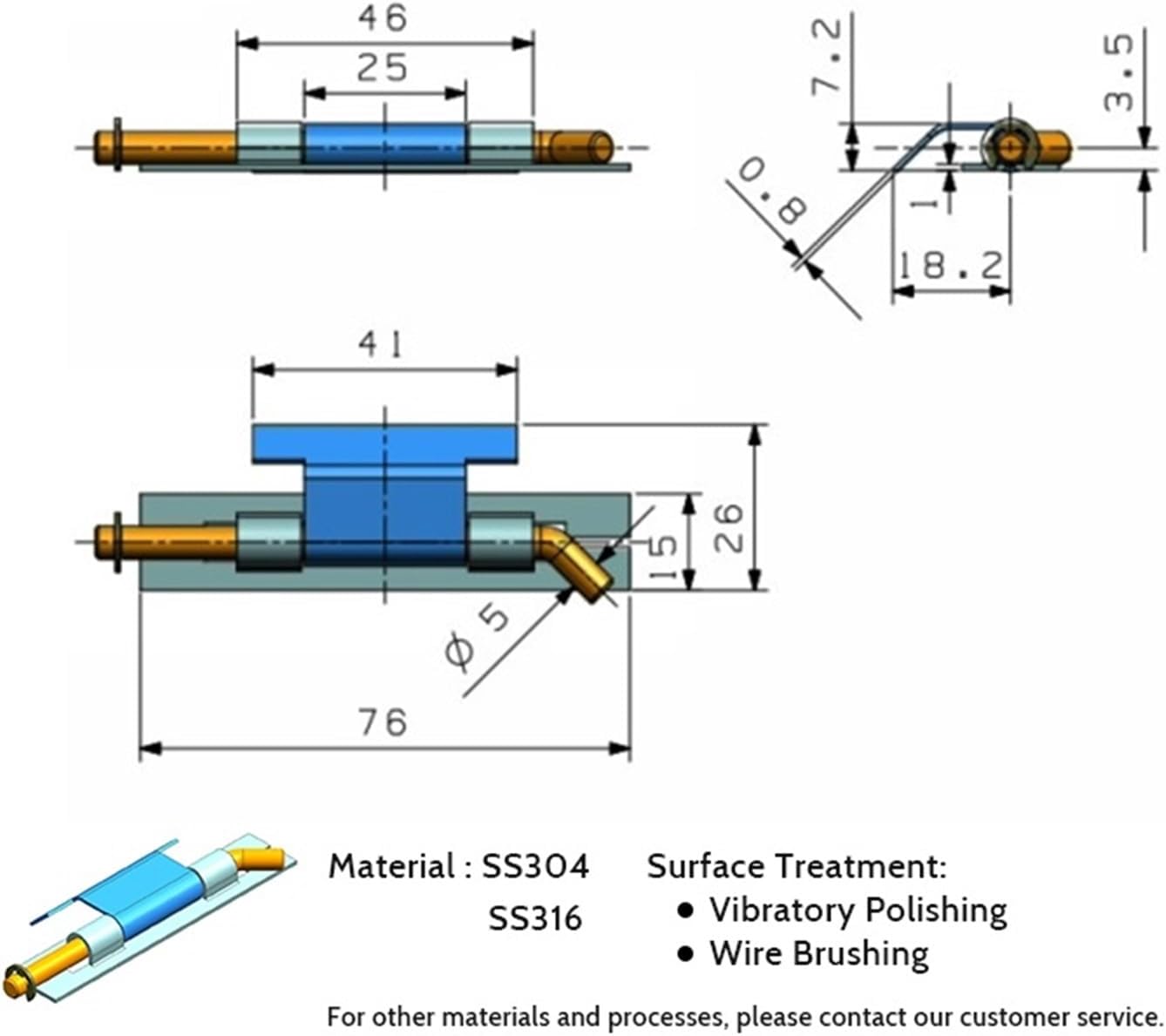 76 * 26 Adjustable Hinge Invisible Door Hinge Soft Close Sliding Door Hinge for Tool Box 1Pcs