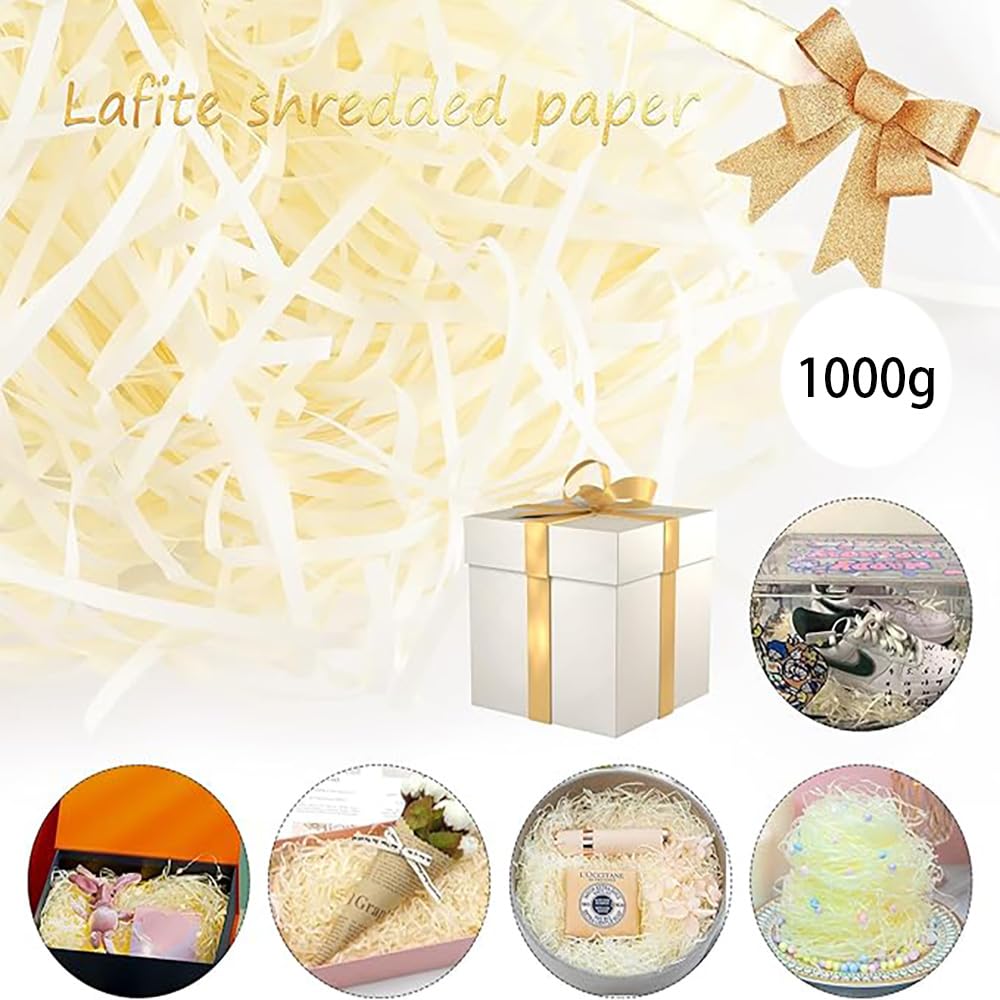 200 Grammes Papier Déchiqueté, Shredded Papier Kraft Raffia Remplissage, Panier Cadeau De