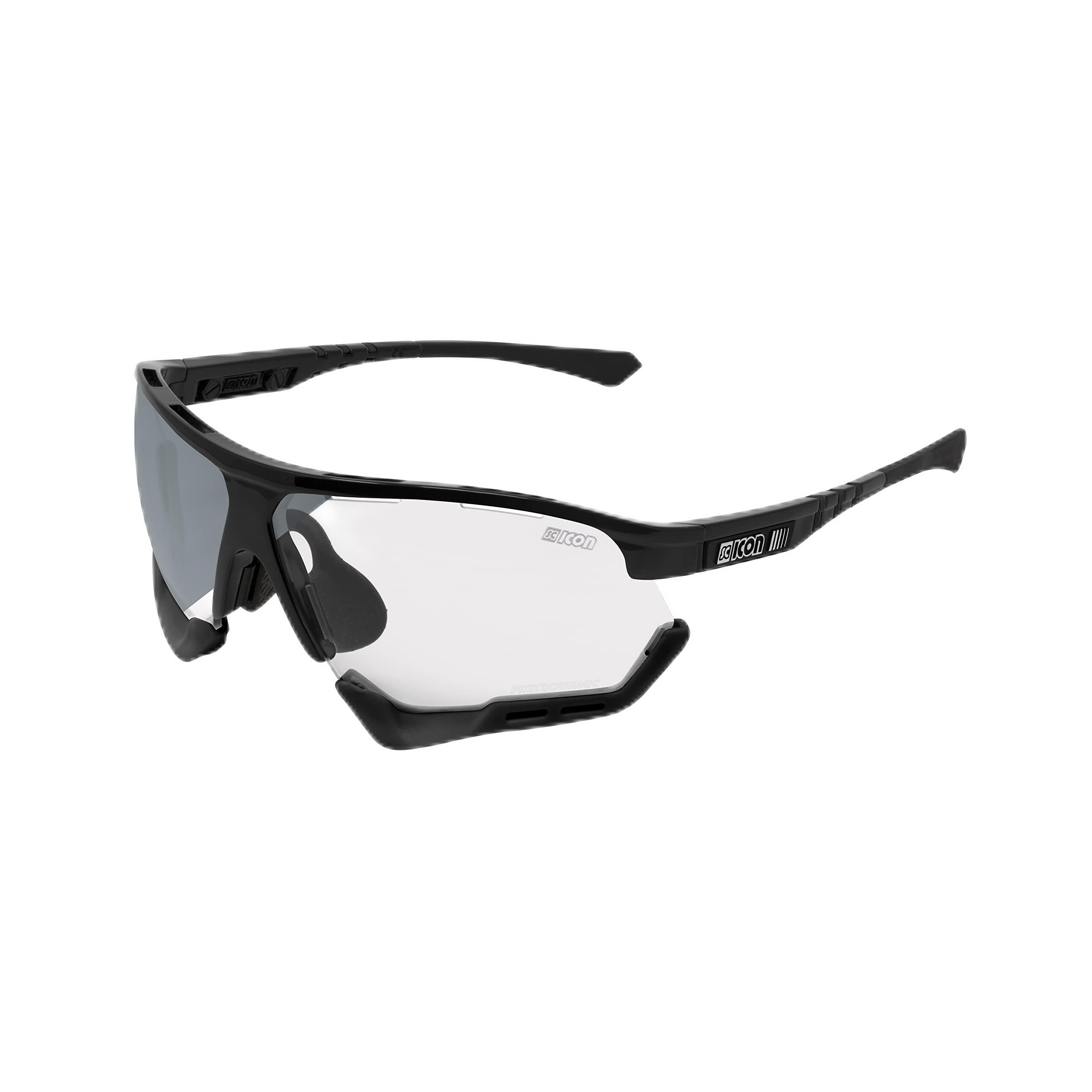 Scicon Deportes Aerocomfort SCN-XT - Gafas de sol deportivas con fotocromáticas, unisex, color blanco brillante y rojo fotocromático
