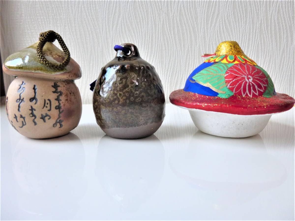 Amazon.co.jp: 郷土玩具 土鈴3点セット 芭蕉土鈴 丹波焼 釜型の蚕鈴