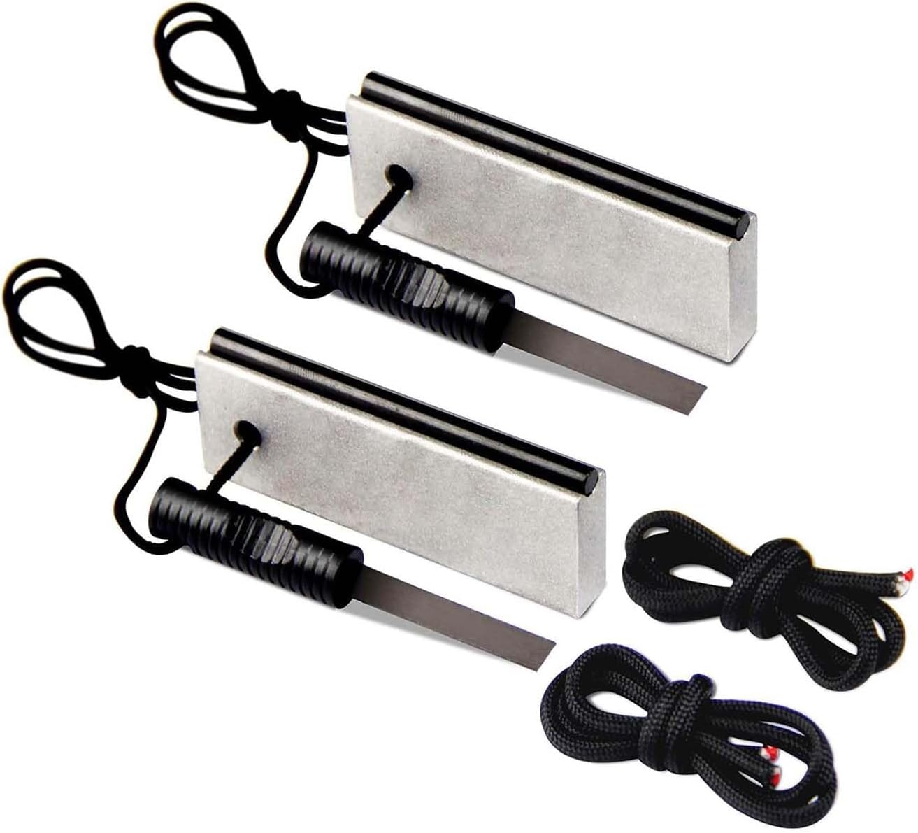 AF-374 Magnesium Fire Starter (2-Pack) - Waterproof Fire Steel Survival Kit for Camping, Hiking, Hunting & Backpacking
