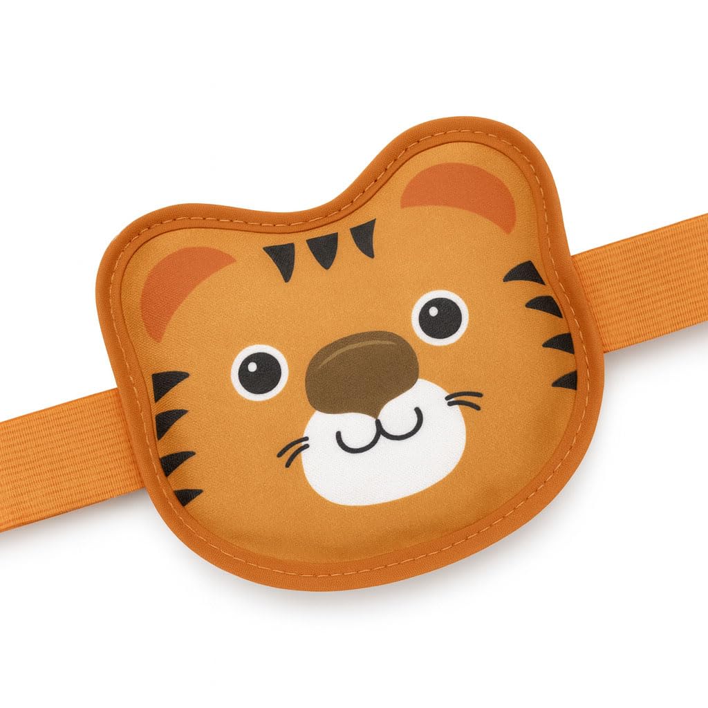 Safe & Sound Health Kids Hot & Cold Gel Pack – Reusable Animal Design with Velcro Strap – Tiger or Monkey – Instant Relief for Bumps, Bruises & Aches – Microwave & Freezer Safe – 1 Pack