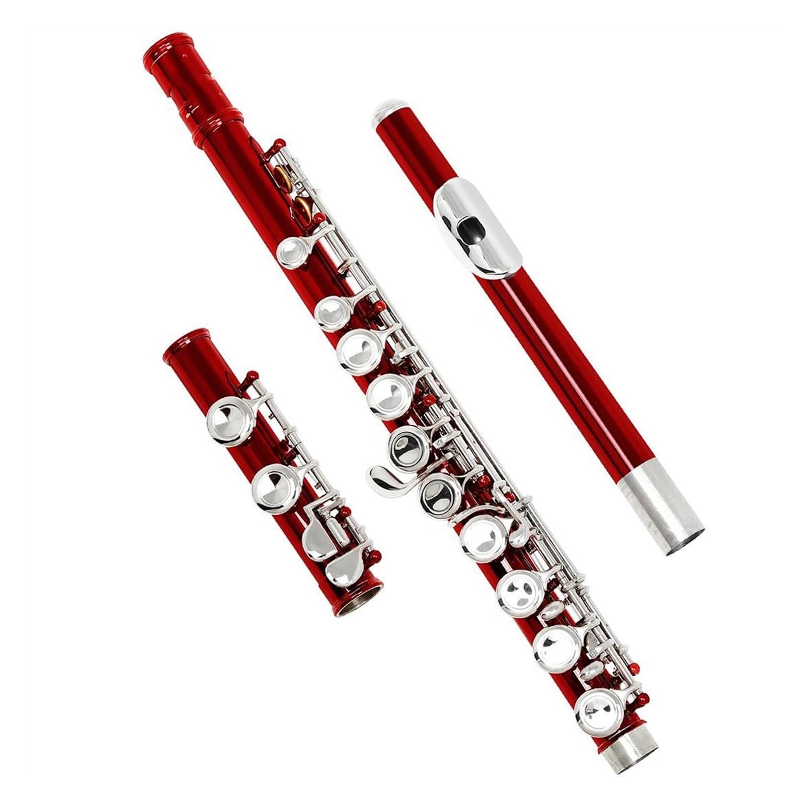 Flauto Flauto rosso 16 fori aperti chiusi Chiave C Strumento musicale da concerto per flauto traverso professionale