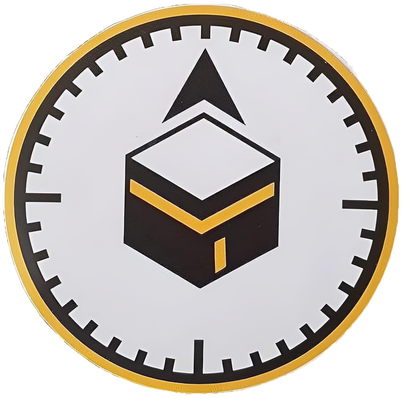 Spoil Your Wall 3 Pcs Qibla Direction Sign Sticker to Indicate Qibla Direction in Prayer Rooms | Islamic Decal | Size: 4.5inches Round