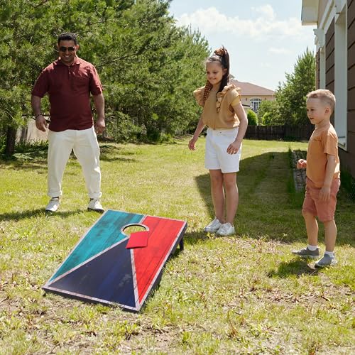 Image of Cornhole Set 4x2 and 3X2 Regulation Size Corn Holes Sets with Carrying Bags & 8 Bean Bags Cornhole Boards Bean Toss Games for Adults Family Outdoor Beach Lawn Outside Backyard Games