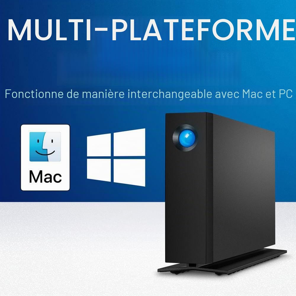 LaCie d2 Professional 8TB USB-C and USB 3.0 External Hard Drive + 1mo Adobe CC All Apps (STHA8000800)