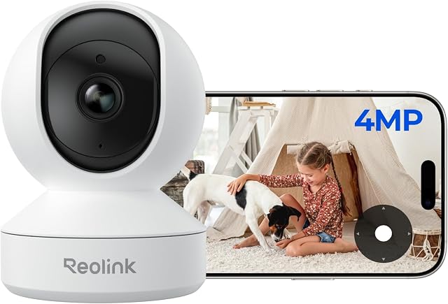 Reolink E1 4MP Indoor WiFi Security Camera - 360° Pan/Tilt Auto Tracking Baby Pet Monitor, AI Person/Pet/Cry Detection, 2-Way Talk, Night Vision, Local Storage, No Subscription, Works w/Alexa & Google
