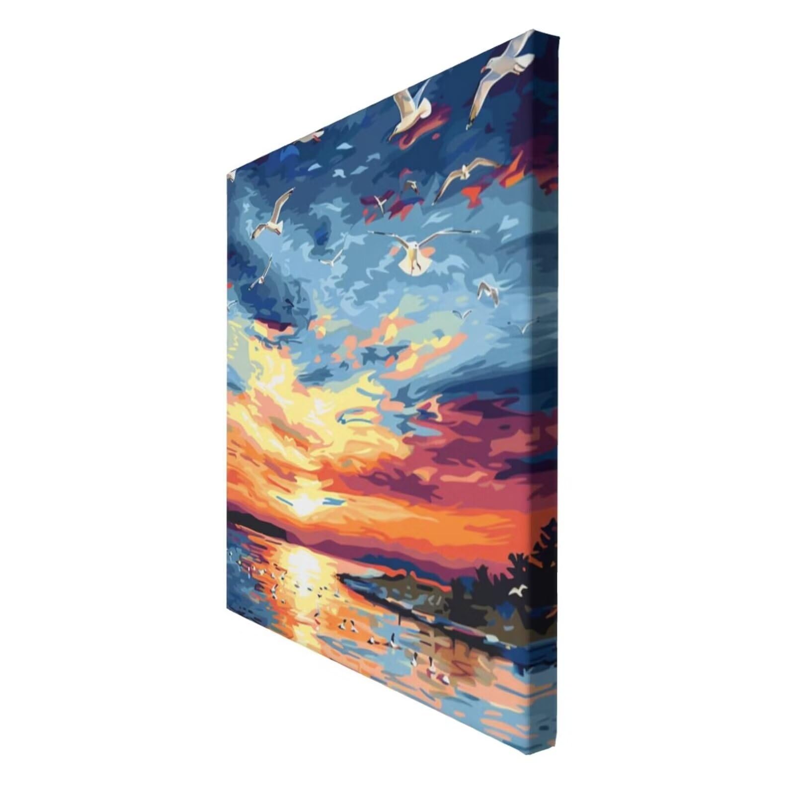 油絵 絵画 【夕日のカモメ】 油絵 絵画 【夕日のカモメ】 絵画 HR 通販 14668187｜Creema