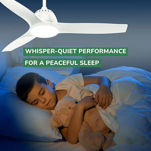 Miniatura 5 de Casablanca 52 inch Indoor Ceiling Fan with LED Light and Remote Control - Standard Mount White Ceiling Fan, 3 Blades, For Bedroom, Living Room, or