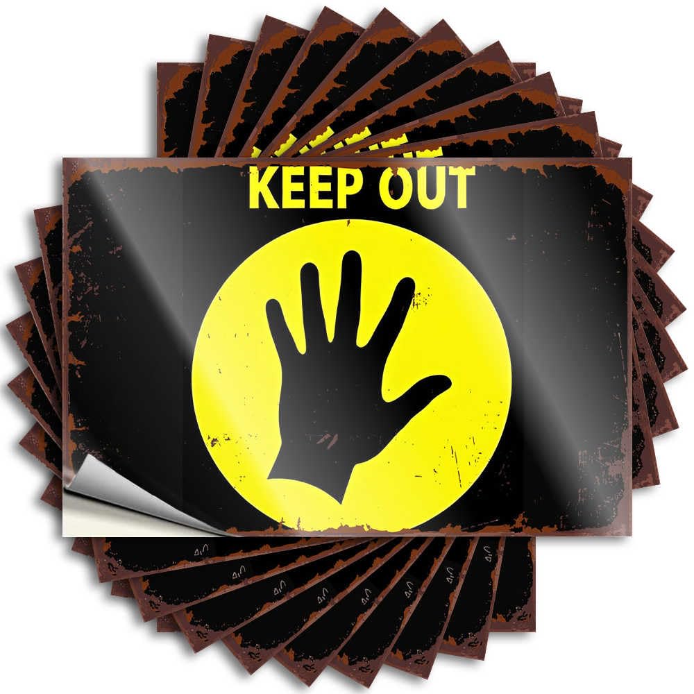 Punk, Sticker Door Keep Out: Hand Warning Sign | Hunting Funny Decor(8X12CM)