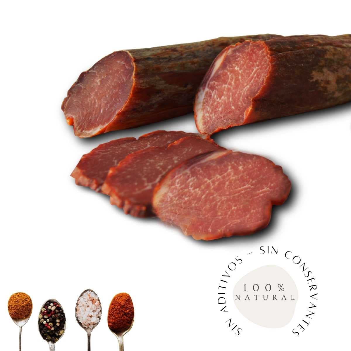 CERROALTO | 5 Sobres loncheados de Caña de Lomo de Bellota 100% Ibérica | NATURAL - SIN conservantes - SIN aditivos - SIN azucares