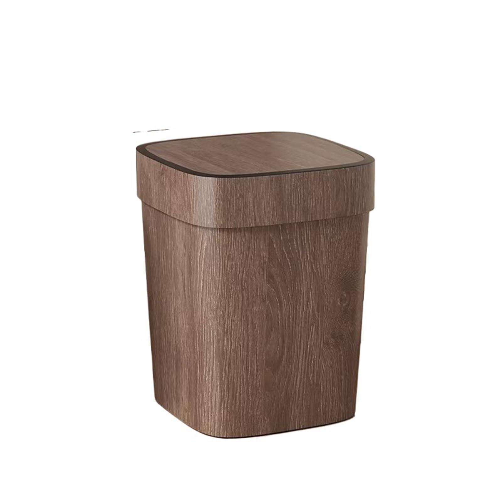 ZYYANSHOP Trash Cans Household Walnut Colored Kitchen Large Capacity Office Bathroom Living Room Garbage Can Wastebasket Garbage(Medium)