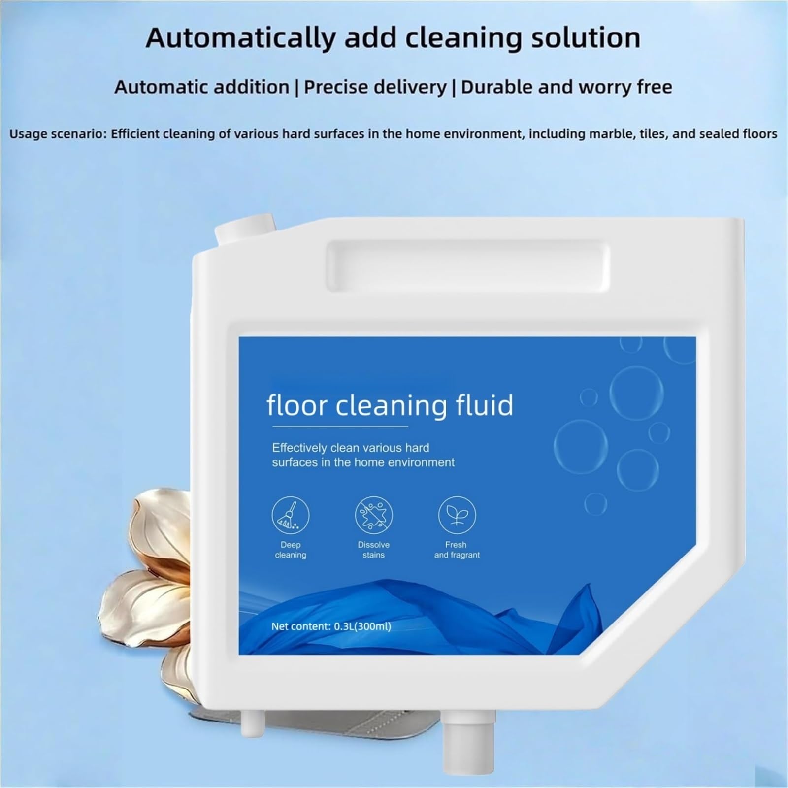 Solución de Limpieza Robot Mopa 300ml, Compatible con Dreame L10 Ultra, L10s Ultra, S10 S10 PRO S10 Plus, Limpiador de Pisos Multisuperficie