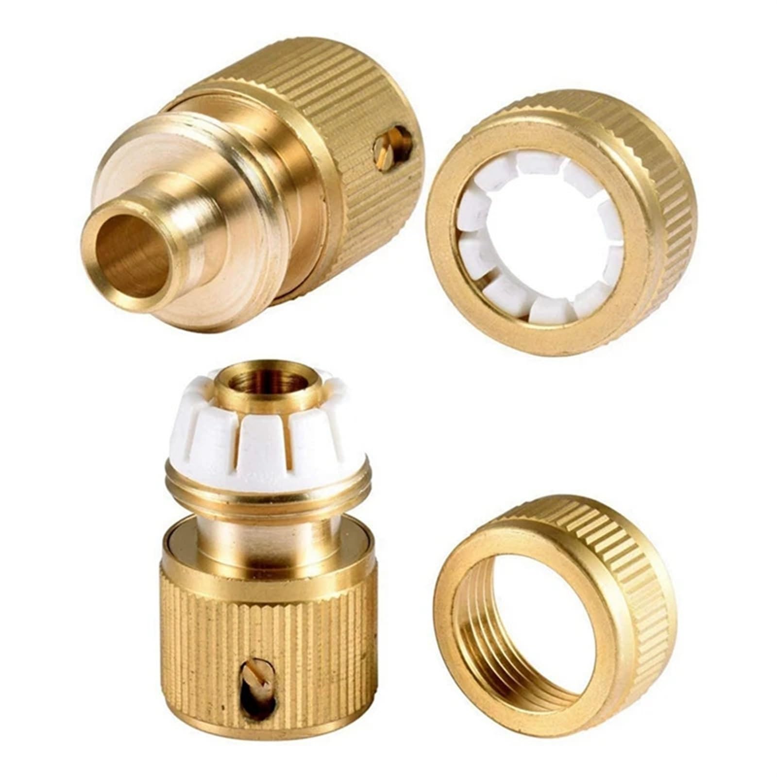 4 Pezzi Connettore For Tubo Dell'acqua Da Giardino Raccordo Rubinetto Maschio Connettori E 4 Pezzi Connettore For Tubo In Ottone Estremità Del Tubo Connessione Rapida