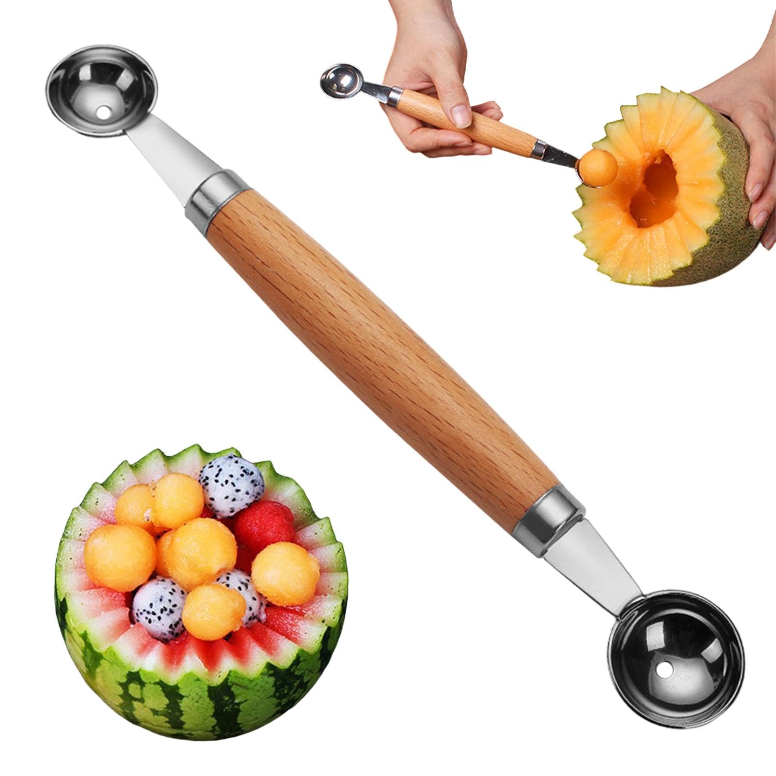 Doppelseitiger Aushöhllöffel Edelstahl - Melonenkugelformer Für Obst & Gemüse