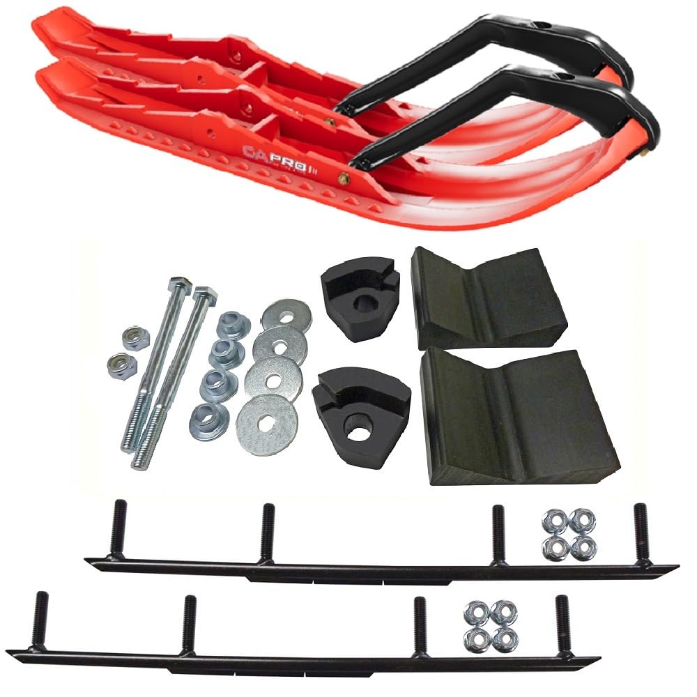 C&A Pro Red TMX Snowmobile Skis w/ 6